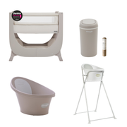 Shnuggle Best Sellers Bundle | Air Lite Crib | Baby Bath | Bath Stand | Nappy Bin